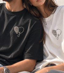 Fingerprint Heart Initial Tee