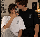 Custom Roman Numeral Date Fingerprint Heart T-Shirts – Personalised Couple Tee