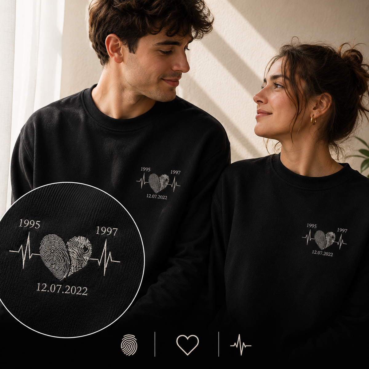 Heartbeat Fingerprint Anniversary Tee