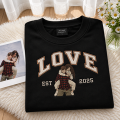 Custom "LOVE EST." Matching Couple Sweatshirts