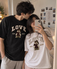 Custom "LOVE EST." Matching Couple Sweatshirts