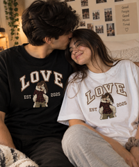 Custom "LOVE EST." Matching Couple Sweatshirts