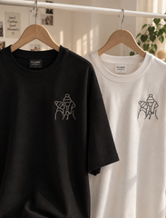 Custom Portrait Line Art Matching T-Shirts – Personalised Embroidered Couple Tee