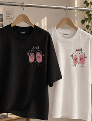Custom Initials Fingerprint Couple T-Shirts – Personalised Matching Tee