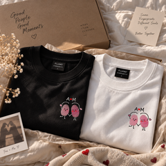 Custom Initials Fingerprint Couple T-Shirts – Personalised Matching Tee